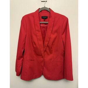 Talbots Blazer Women's‎ 14 Red Jacket Cotton Stretch One-Button Workwear Office